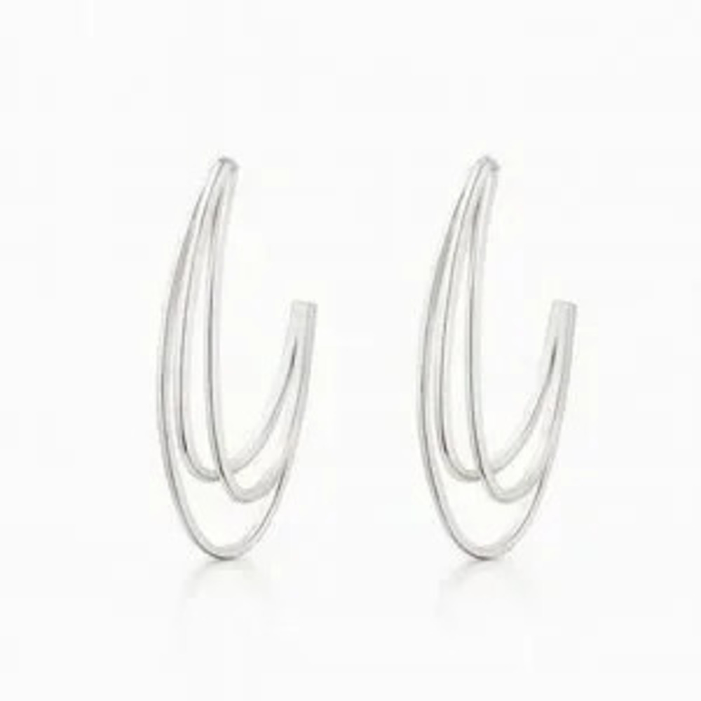 Elegant Silver Bold Stud Earrings
